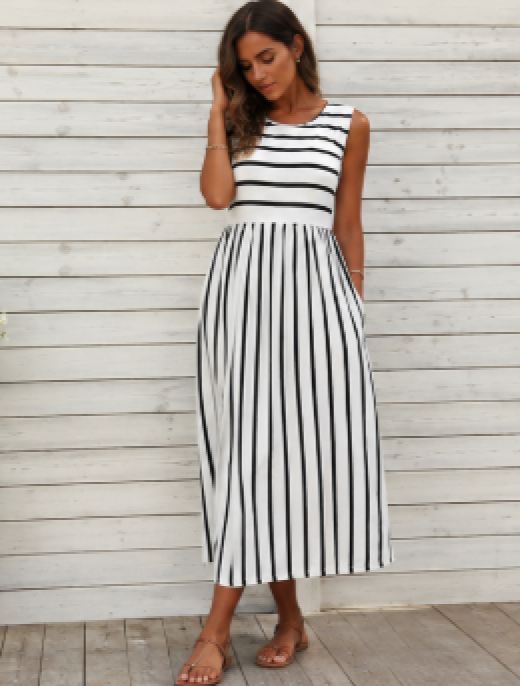 Eva | Vestido con estampado a rayas