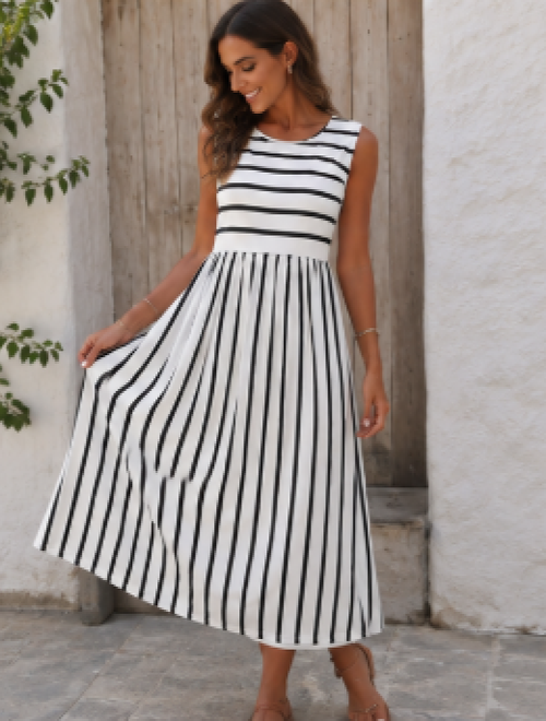 Eva | Vestido con estampado a rayas