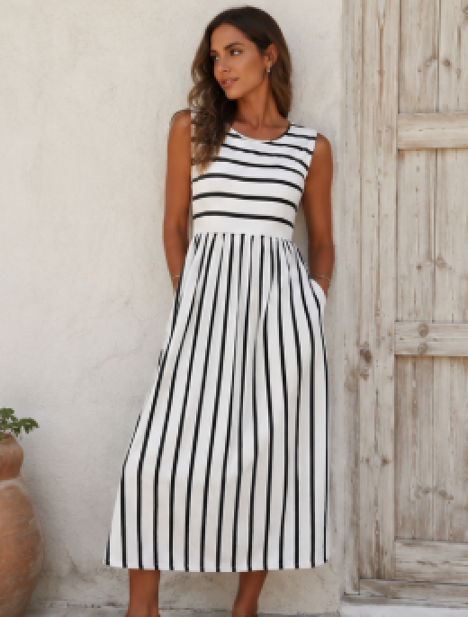 Eva | Vestido con estampado a rayas
