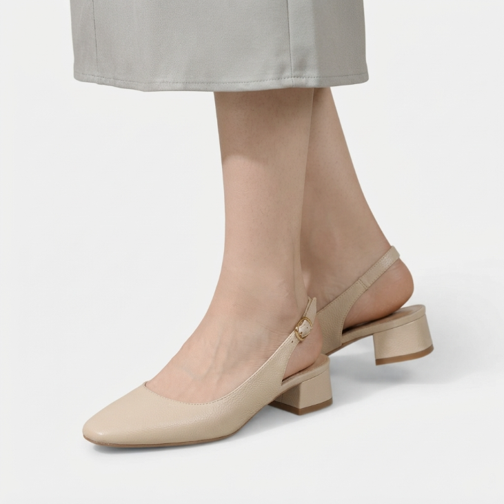 Zapatos Destalonados de Tacón Ancho Alicia